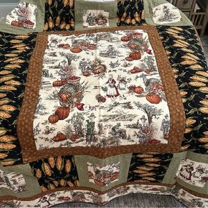 Autumn Harvest Quilt with Black and Brown Accents